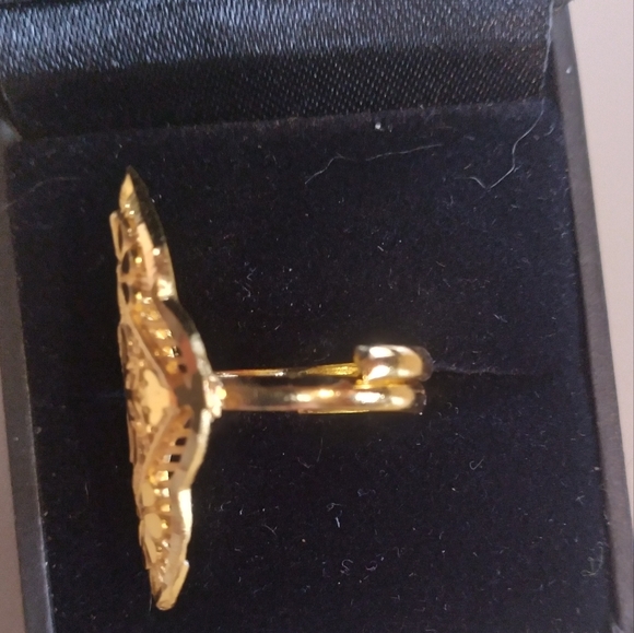 💎 #4  AMAZING DUBAI Gold Adjustable Size Shield Ring 😯 - Picture 3 of 10